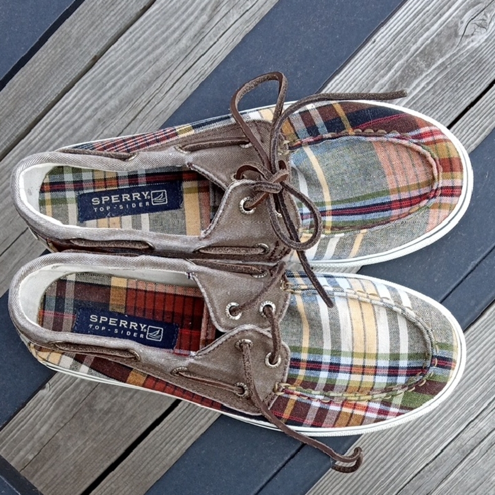 Sperry Boy's Multicolor Plaid Boat Shoes